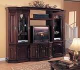 Traditional Solid Hardwoods Dark Cherry Finish Deluxe Entertainment Center (Up to 36TV)
