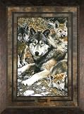 Den Mother Carl Brenders 31x41 Gallery Quality Framed Art Print Wildlife Wolf Pup Wolves Picture