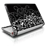 Black & White Fleur Design Protective Skin Decal Sticker for Acer (Aspire ONE) 10.1 inch (D150) Netbook Laptop ONLY