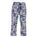 Hand Sewn Madras Blues Patchwork plaid check Fun Print Novelty tie cord cotton pants for lounging, sleep, sports. Unisex relaxed fit, available in 5 adult sizes