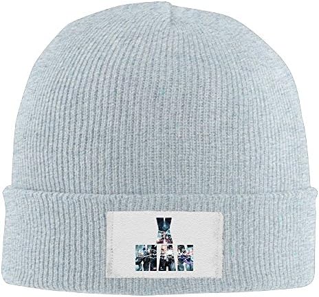 Men Women X Man Lightning Acrylic Beanie Knit Cap Ash