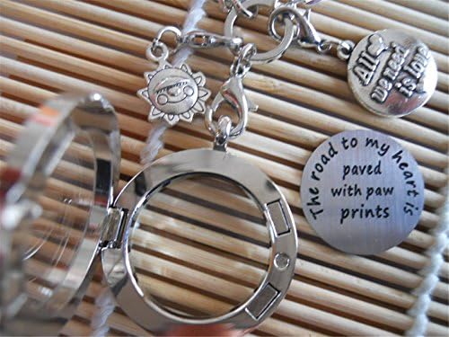 Floating Memory Locket Necklace The Road to My Heart is Paved with paw prints