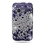 Hard Snap-on Shield With PURPLE SILVER Bling Bling Diamonds Desing Faceplat ....