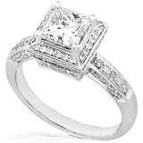 One of a Kind 1 3/4ctw White Gold EGL Certified Princess Diamond Ring (HI/SI)