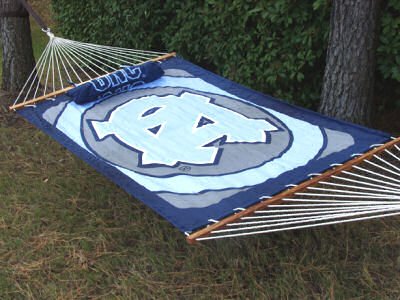 Buy NORTH CAROLINA TAR HEELS FULL SIZE HAMMOCK + PILLOW UNC by Champions on Display