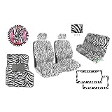 12-Piece Animal Print Automotive Interior Gift Set - 2 Universal-Fit Zebra Black and... by aac