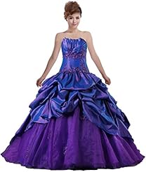 Strapless Organza/Taffeta Applique Ruched Quinceanera Dress 