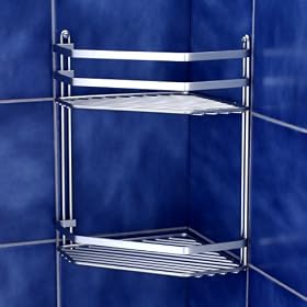 Satina Double shelf corner Shower & Bathroom Caddy - Made in Sweden