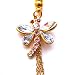 Cell Phone / Camera Charm Strap Beautiful White Diamond Dragonfly