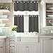 NICETOWN Blackout Window Valance, Kitchen Thermal Insulated t Grommet-Top Tier Curtain for Cafe Store/Home Thanksgiving Decor (1 Panel, 52W by 18L 1.2 inches Header, Grey)