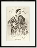 Black Framed/Matted Print 17x23, Clara Schumann
