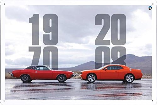 Vehicle Automobile Motor Car Dodge Challenger 70 Ans 09 Tin Sign Metal Poster Plate (20x30cm) By Auto TinSign