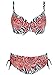 Abary 2-Piece Flowers Printing Striped Bathing Suit Plus Size Bikinis Cup D-G