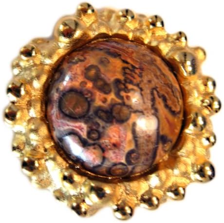 Genuine Leopard Skin Agate Patented Eyeglass/ID Holder Pin