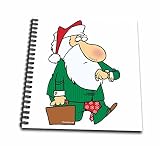 Dooni Designs Random Toons - Funny Businessman Santa Claus Cartoon - Memory Book 12 x 12 inch (db_104019_2)