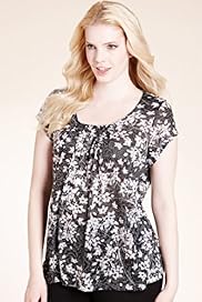 Plus Honeycomb Floral Print Burnout Top