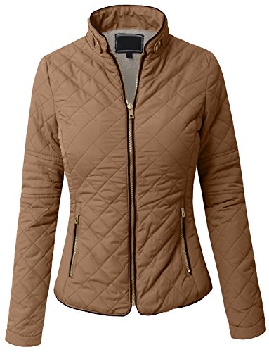 NE PEOPLE Womens Lightweight Wool Lined Quilted Zip Jacket