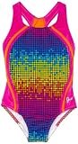 Speedo Girls 7-16 Digi Dots Sport Splice 1 Piece Swimsuit