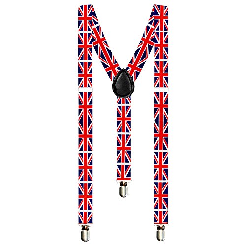 Piersando® Hosenträger Y Form Elastisch Verstellbar WM & EM Fanartikel Land UK