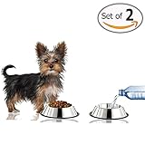 Dog Bowls 16 Ounce Made of Stainless Steel for Long Durability with Rubber Base That Wont Slip, Your Pet Can Use One for Water and One for Food Made with High Quality Materials for Your Puppy, Beautiful Dish with the Best Lifetime Guarantee (Set of 2)