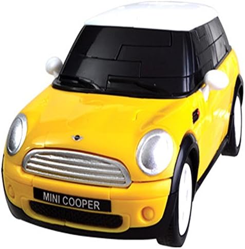 3D SUPER CAR PUZZLE 64PCS MINI COOPER YELLOW-1 CAR