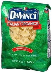 DaVinci Pasta Organic, Bowties, 16 Ounce Bags (Pack of 12)