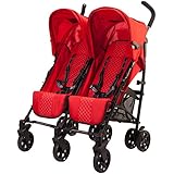 guzzie+Guss Twice Double Umbrella Stroller, Red