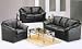 2 pc leather sofa set available in black or ivory