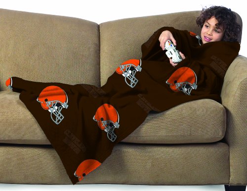 NFL Cleveland Browns Youth Comfy Throw, Officially Licensed Blanket with Sleeves by Northwest