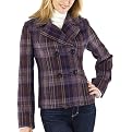 Merona&reg; Women's Wool Peacoat Jacket - Gray Plaid Purple