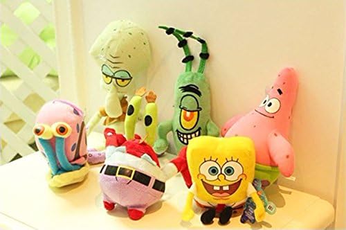 Spongebob Squarepants Plush Soft Toys Play Set 6 Pcs 6" to 8" Patrick Star, Mr. Krabs, Gary the Snail