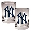 New York Yankees 2pc Rocks Glass Set - Primary Logo MLB Baseball