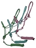 Zebra Striped Nylon Cowboy Halter with Detachable Lead