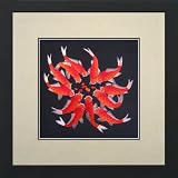 Susho, King Silk Art Handmade Silk Embroidery - A Year of Good Luck - White Mat Framed Medium Size 32008WF