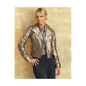 Spiegel Cropped Metallic Leather Jacket