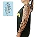 DaLin 4 Sheets Black Flower Temporary Tattoos for Women (Peony Flower)