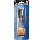 Sakura 34061 3-Piece Microperm Blister Card Ultra-Fine Point Pen Set, Black