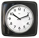 IMAGE OF Bai Square Retro Wall Clock, Black
