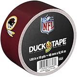 Duck Brand 281538 Washington Redskins NFL Team Logo Duct Tape, 1.88-Inch by 10 Yards, Single Roll