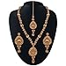 I Jewels Traditional Gold Plated Elegantly Handcrafted Jewellery Set with Maang Tikka using Austrian Diamonds for Women IJ274FL (Gold)
