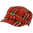 Wool Woven Plaid Cadet Military GI Cap Hat Multi Red