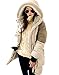 Komene Women's Winter Outwear Thickened Long Down Jacket with Hood