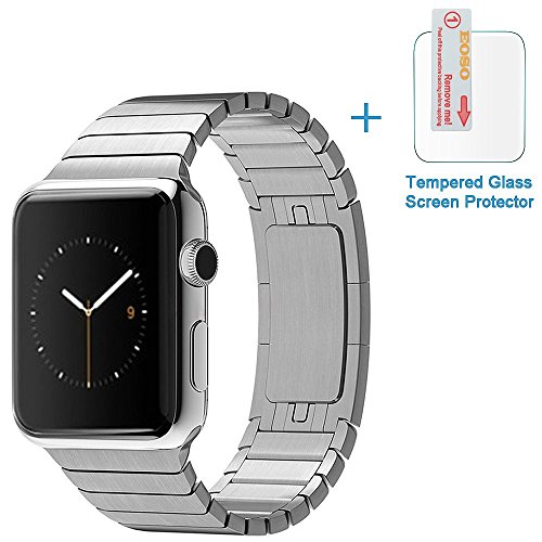 Apple Watch Band 42mm, Eoso Stainless Steel Replacement Smart Apple Watch Band Link Bracelet with Double Button Folding Clasp for 42mm Apple Watch All Model (Bracelet Silver,42mm)