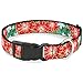 Buckle Down Plastic Clip Collar - Hibiscus & Plumerias Turquoise/Green/Red/White - 1