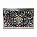 Mother of Pearl Design RFID Blocking Protection Business Card Case, Credit Card Holder, Metal Name Card Case, Stainless Steel Engraved Slim Purse Pocket Cash Money Wallet (Arabesque Design Black)