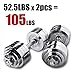 Starring 105 – 200 Lbs adjustable dumbbells (105 LBS Silver)