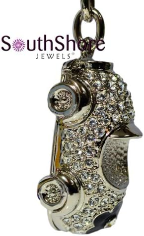 SouthShore Jewels Swarovski Elements Crystal Flower Car Keychain - Black