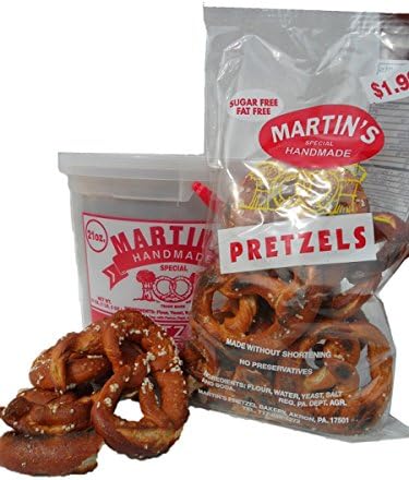 Martins Old-Fashioned Hand Made Pretzels, 8 Oz. Bag (Pack of 4)