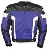 Joe Rocket Reactor 2.0 Mens Sport Mesh Leather Motorcycle Jacket Blue/Black/White/Gunmetal S