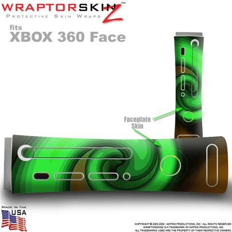 Alecias Swirl 01 Green Skin by WraptorSkinz TM fits Original XBOX 360 Factory Faceplates